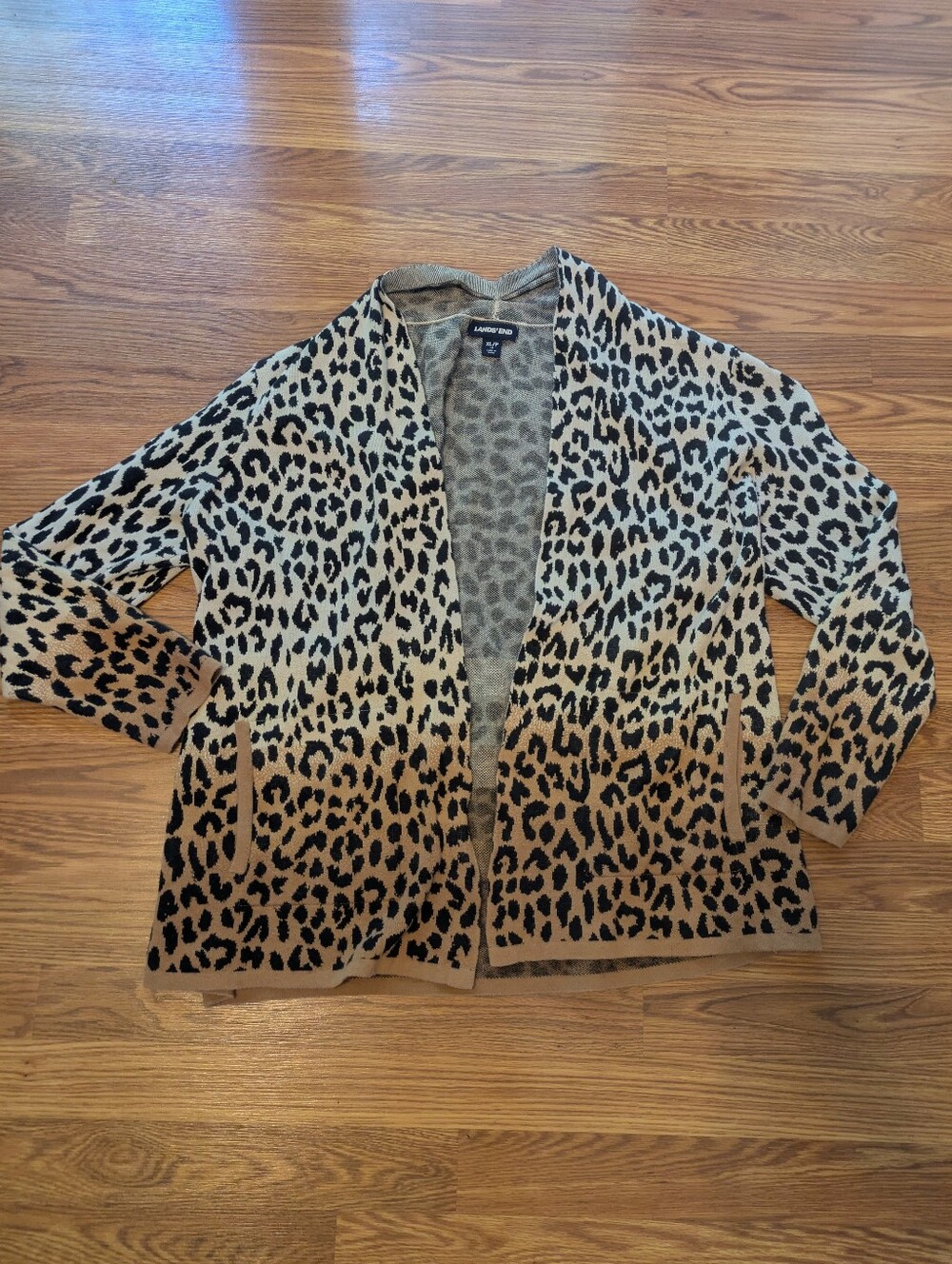 Lands' End Leopard Print Cardigan